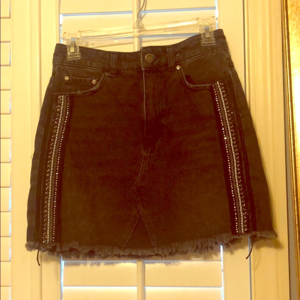 Free people mini embellished high waisted skirt
